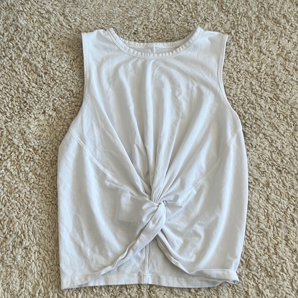 White lululemon cross front tank top